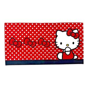 Hello Kitty Bows Beach Pool Towel 34"x 64" Red White Polka Dots Sanrio NEW